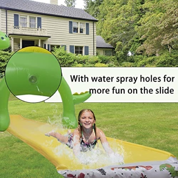 Slip Water Slides for Kids Backyard,16ft Outdoor Splash Lawn Waterslide,Inflatab - Picture 2 of 7